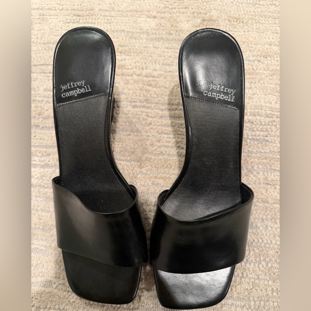 Jeffrey Campbell Black Wedge Sandals